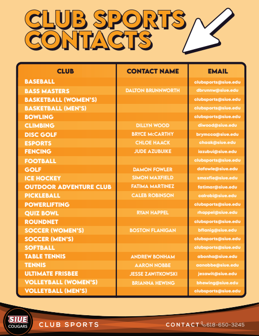 25-26 Club Sports Contacts