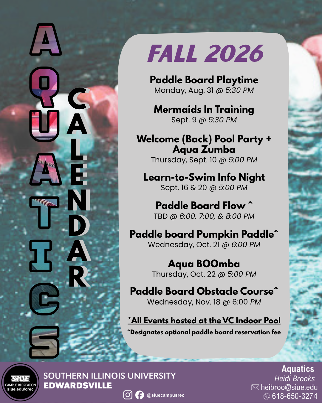 Aquatics Calendar