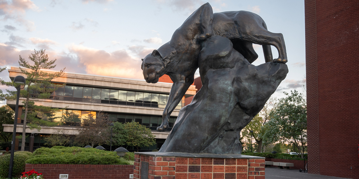 Cougar Statue in the morning