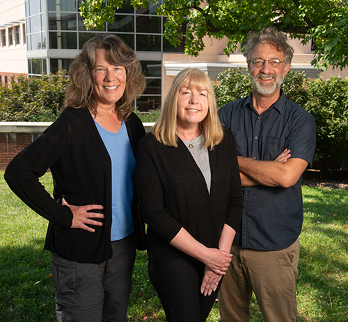 SIUE’s Environmental Health Investigators research team includes co-principal investigators Georgia Bracey, PhD, Sharon Locke, PhD, and Ben Greenfield. (photo taken fall 2019)