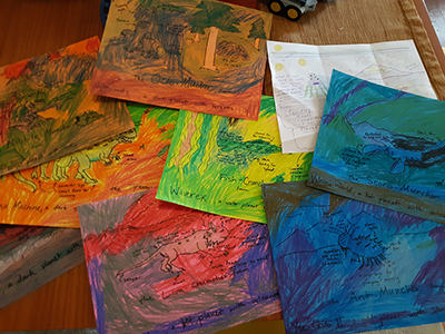 Photo: SIUE STEM Center’s Colin Wilson and his son created a variety of aliens as part of a STEM @ Home learning activity.