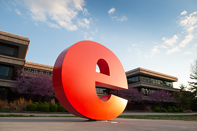 "e" Sculpture at SIUE