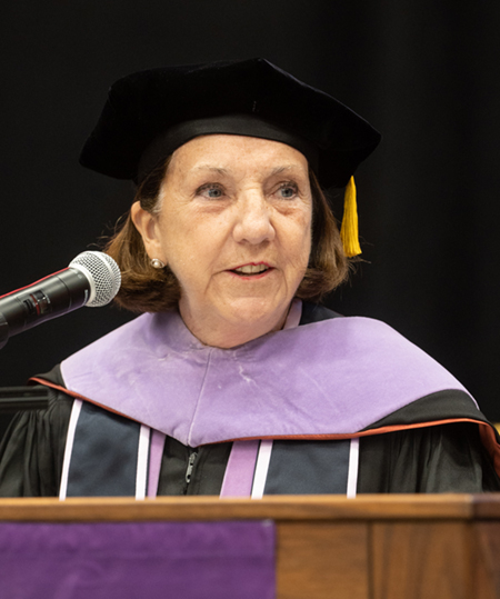 SIU SDM commencement keynote speaker Kathleen O’Loughlin, DMD, MPH.