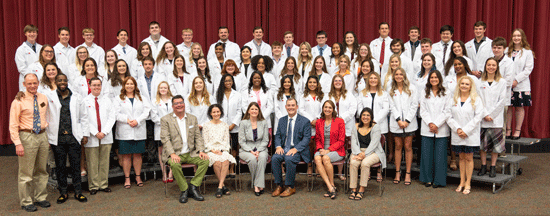 The SIUE School of Pharmacy presented 62 students, comprising its Class of 2026, with their professional white coats during the 18th White Coat Ceremony.