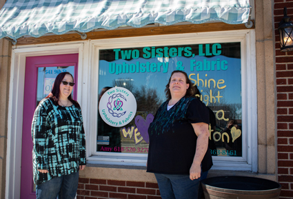 (L-R) Tonya Drake and Amy St. John, Illinois SBDC for the Metro East at SIUE clients. 