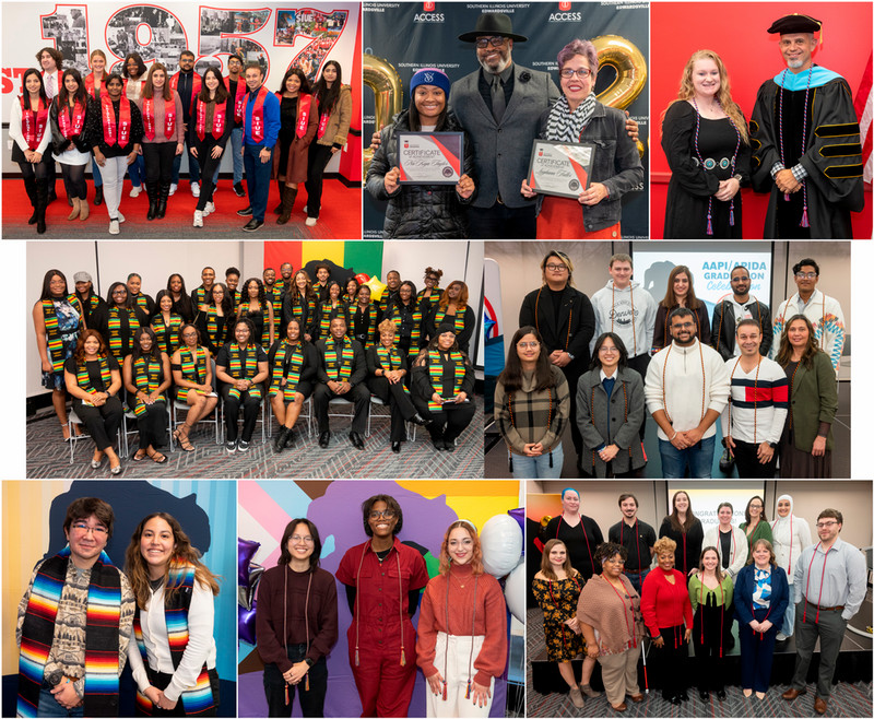 Collage of photos of Graduates at different ceremonies