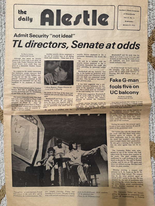 Latham featured in a page of The Alestle feature