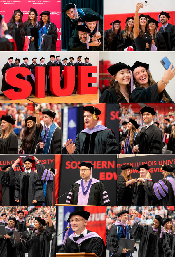 Collage of SIU SDM Commencement celebratory photos