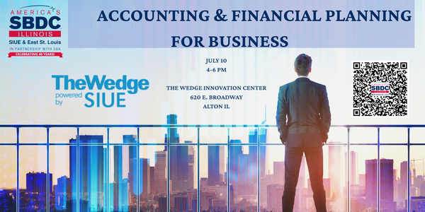 Graphic promoting July 10 SBDC event on finance