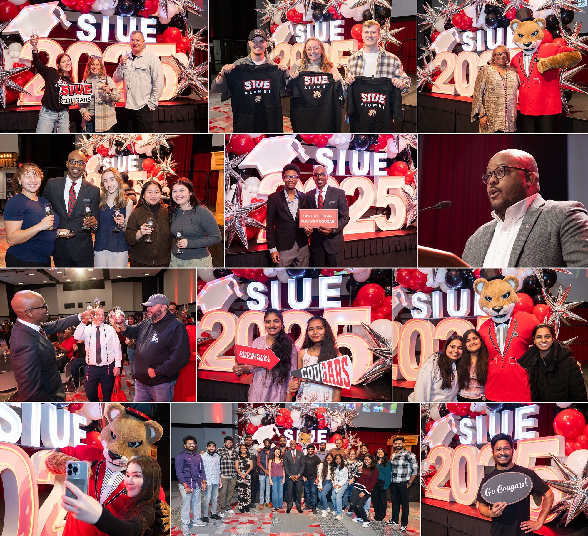 A photo collage of people celebrating at the Always a Cougar celebrations