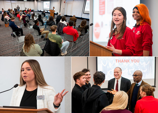Collage of photos at Annual State of the Study Body address