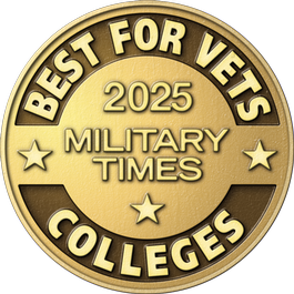 Gold seal for Best for Vets 2025 Military Times with three stars