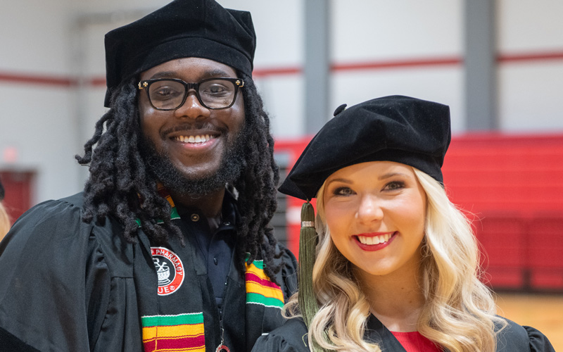 Two Pharmacy Students at Commencement