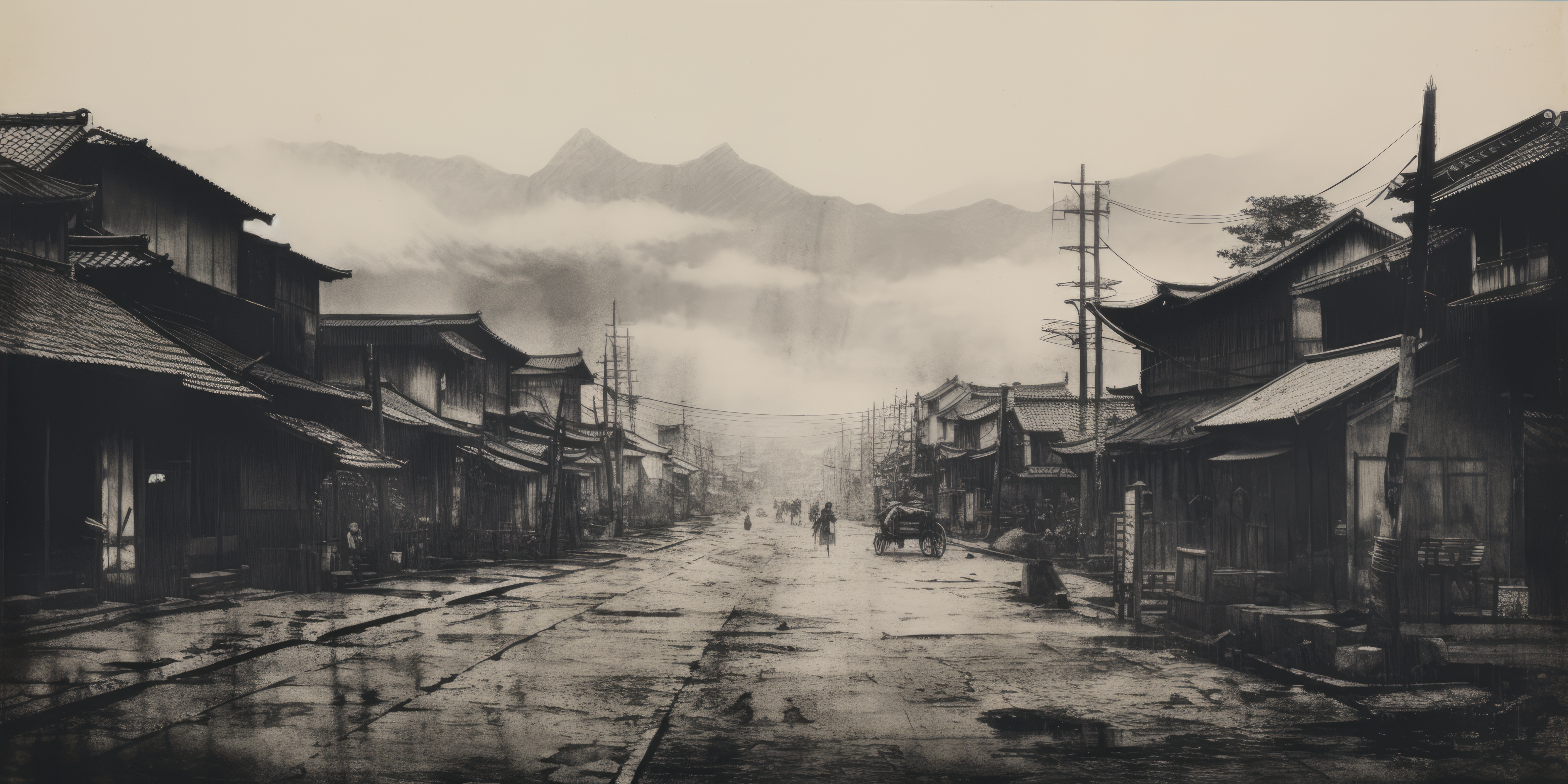 AI image, vintage japanese city