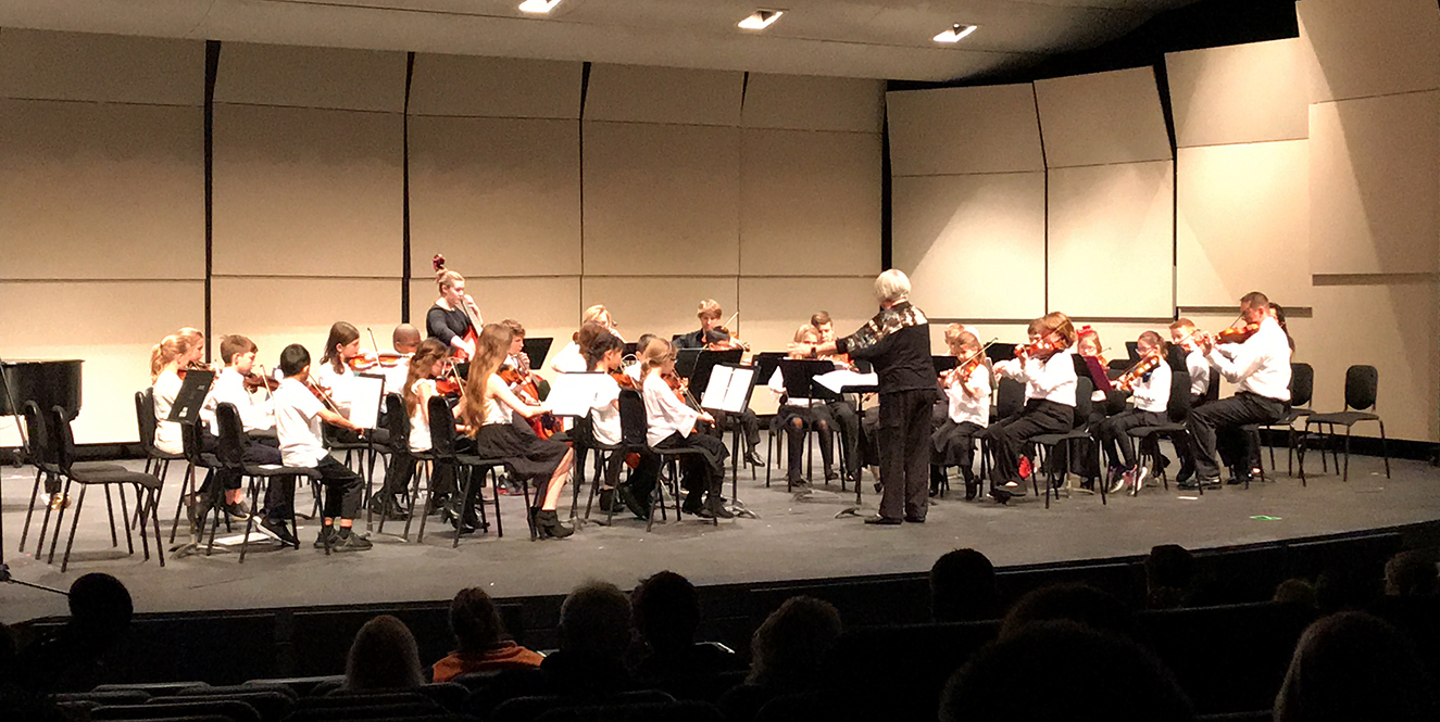 Suzuki students during a concert at SIUE.