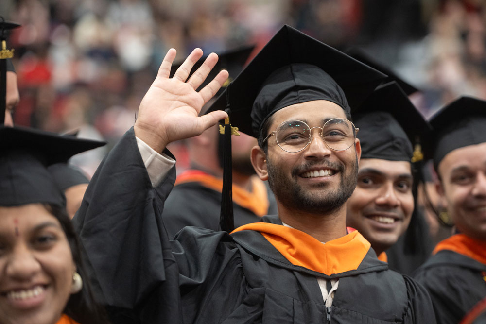 A SIUE Graduate student at commencement